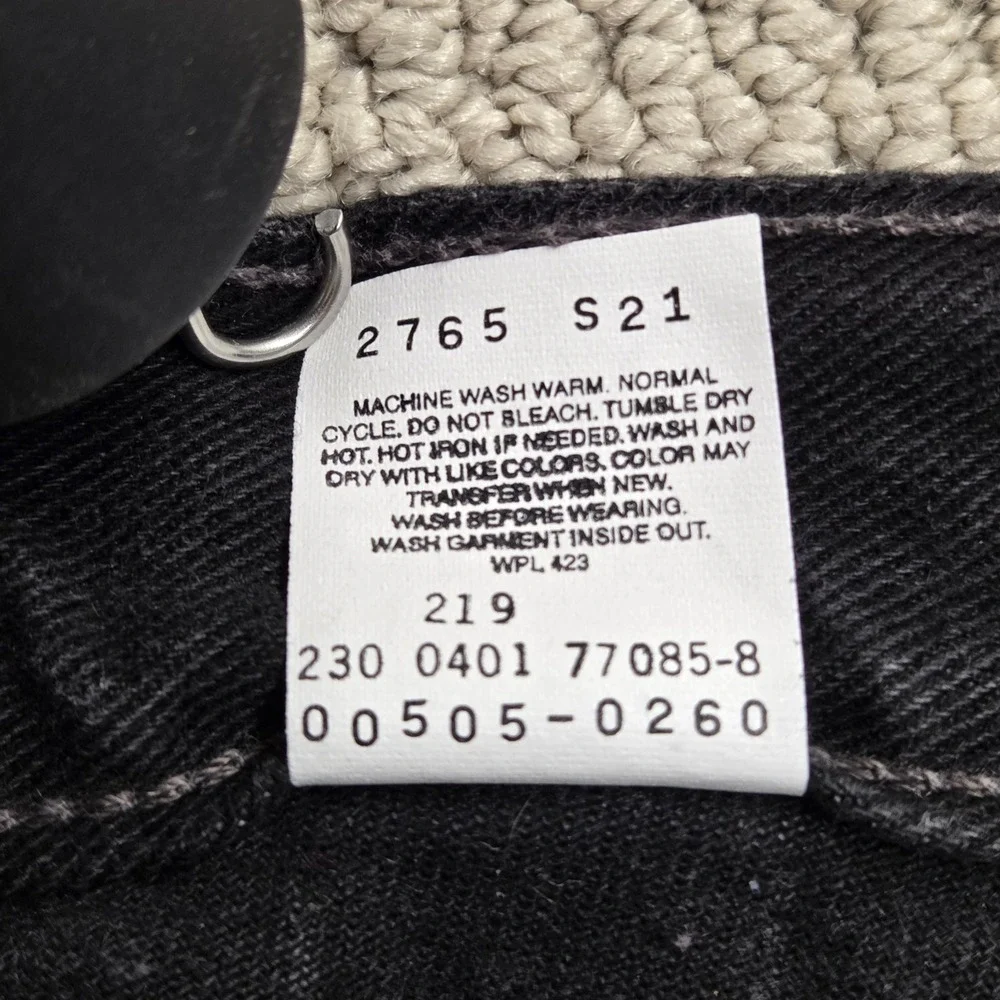 Vintage Levis 505 Regular Fit Straight Leg Black Denim Jeans Mens 36x36 Y2K